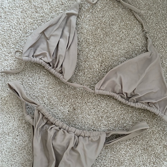 Beige Triangle Bikini Set - Picture 2 of 6